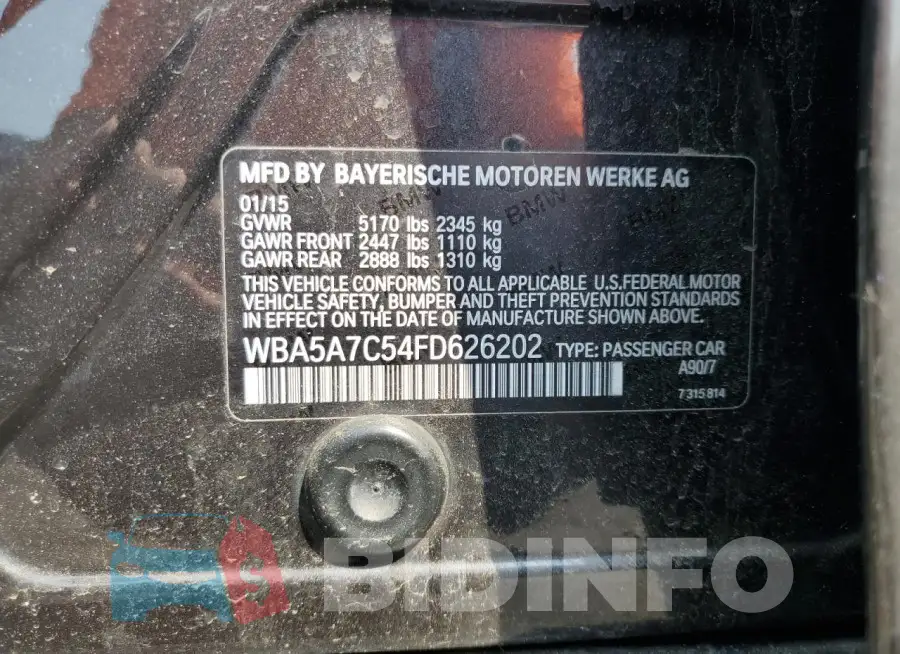 WBA5A7C54FD626202 Photo# 12