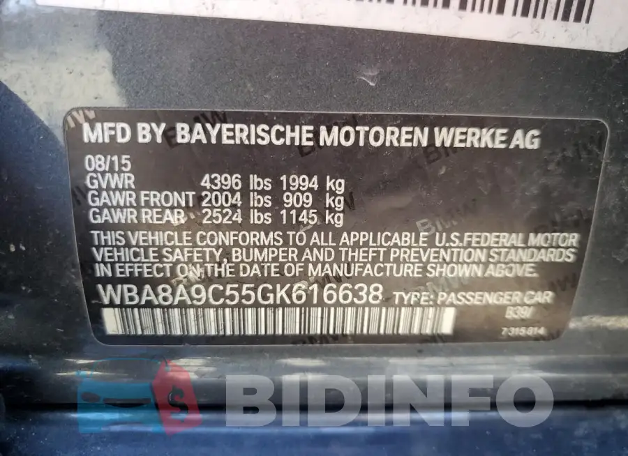 WBA8A9C55GK616638 Photo# 12