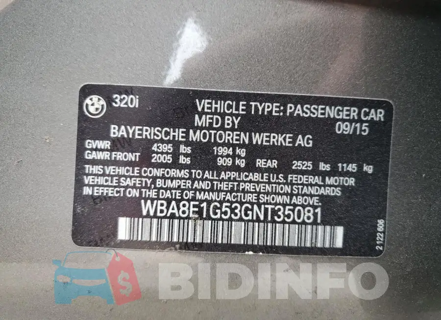 WBA8E1G53GNT35081 Photo# 13