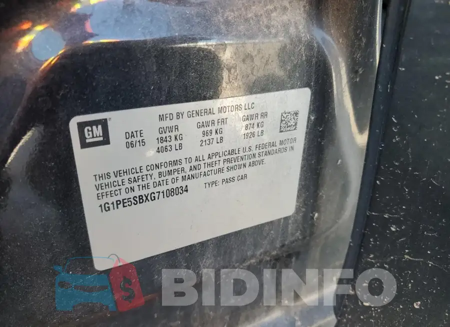 1G1PE5SBXG7108034 Photo# 12