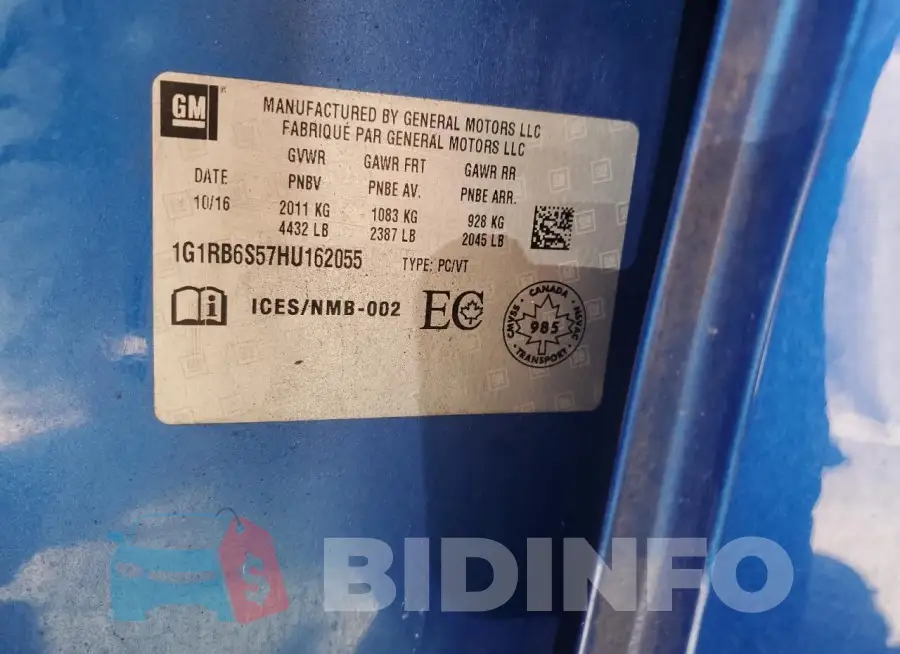 1G1RB6S57HU162055 Photo# 12