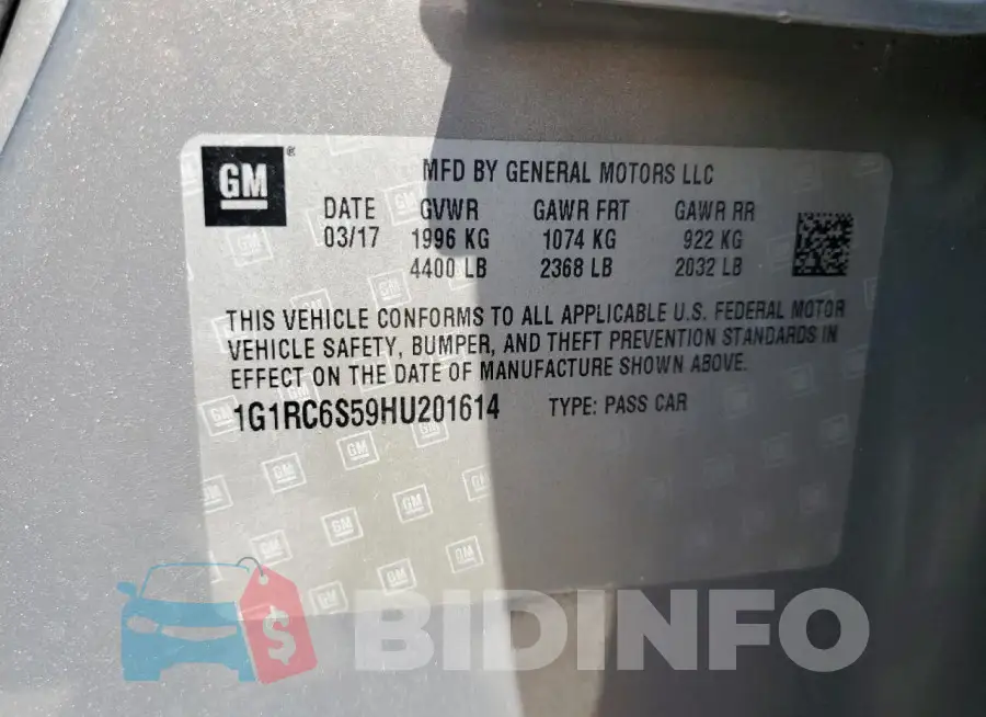 1G1RC6S59HU201614 Photo# 12