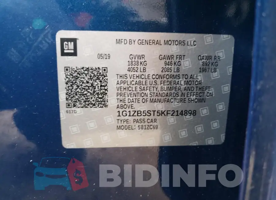 1G1ZB5ST5KF214898 Photo# 12