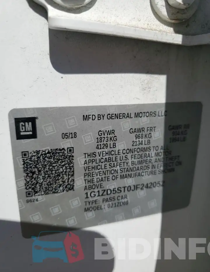 1G1ZD5ST0JF242052 Photo# 12