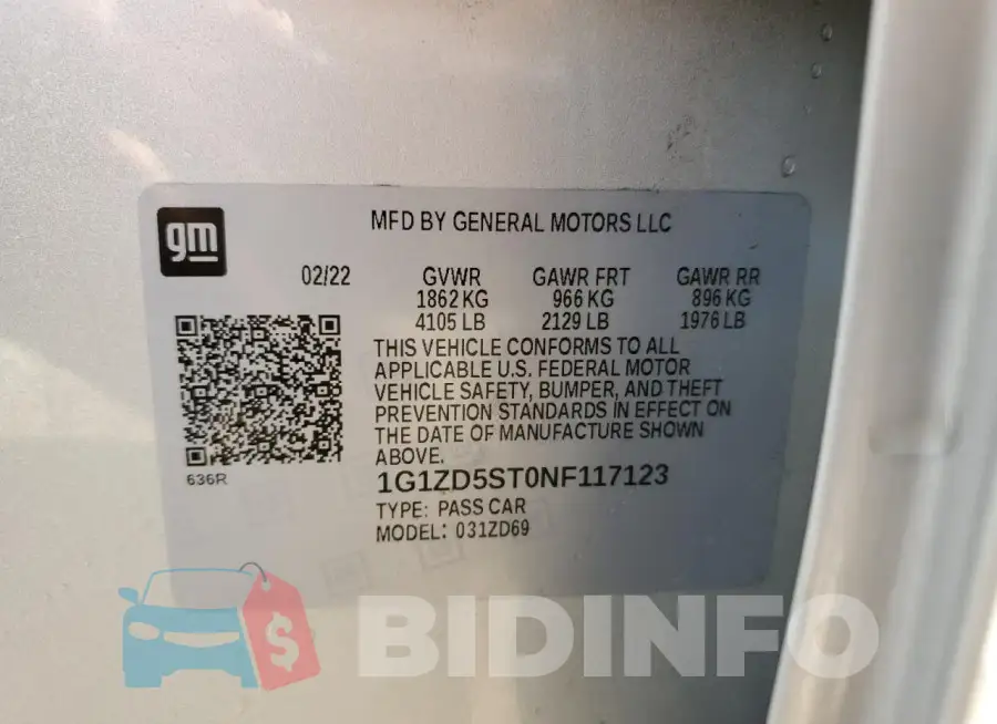 1G1ZD5ST0NF117123 Photo# 12