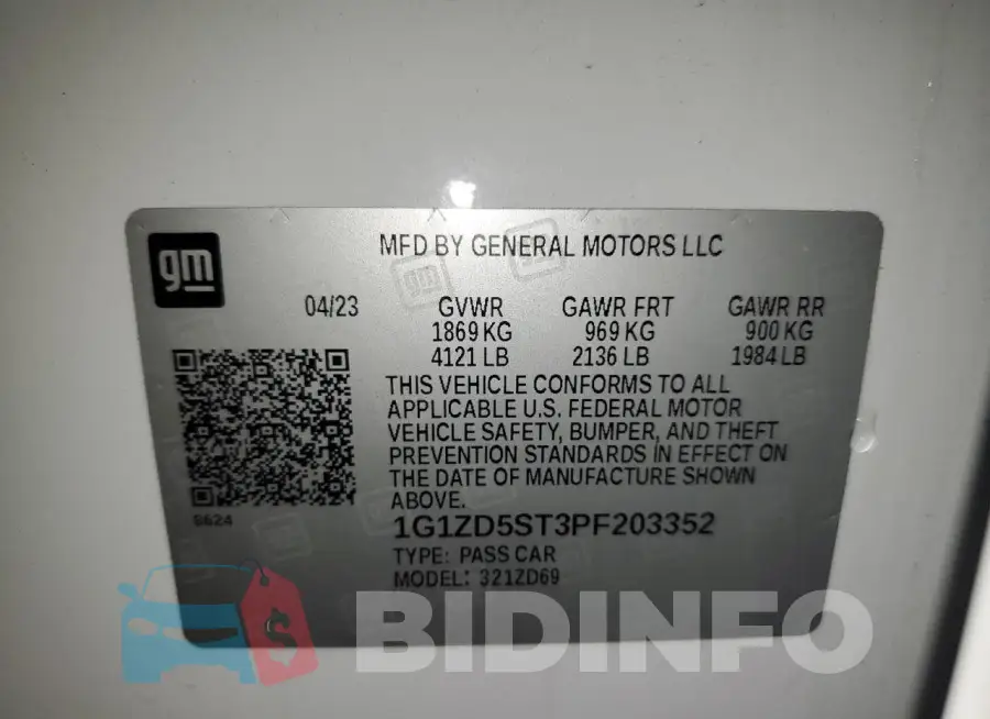 1G1ZD5ST3PF203352 Photo# 12