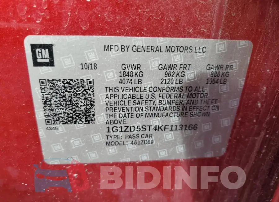 1G1ZD5ST4KF113166 Photo# 12