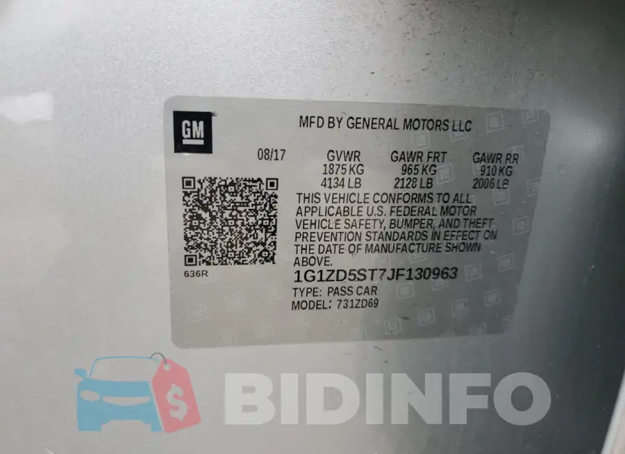 1G1ZD5ST7JF130963 Photo# 13