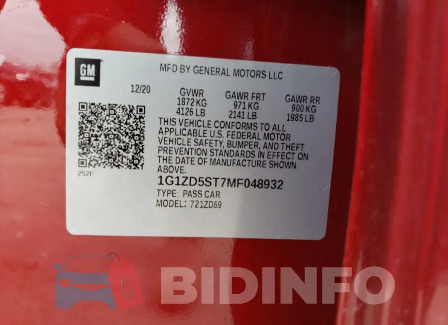 1G1ZD5ST7MF048932 Photo# 12
