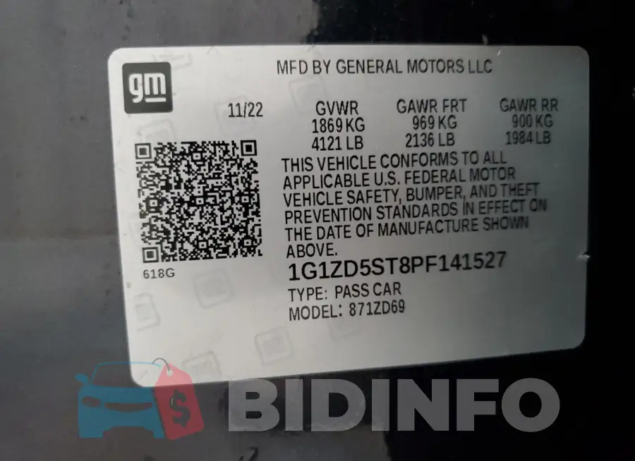 1G1ZD5ST8PF141527 Photo# 12