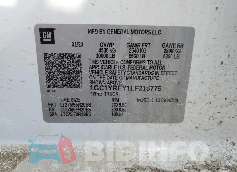 1GC1YREY1LF215775 Photo# 12
