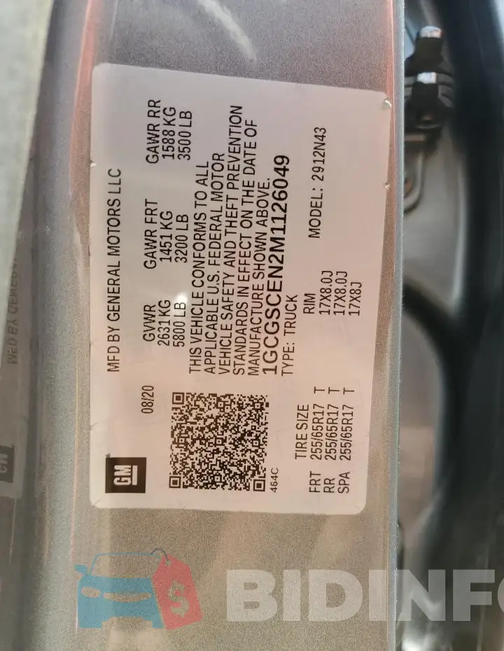 1GCGSCEN2M1126049 Photo# 12