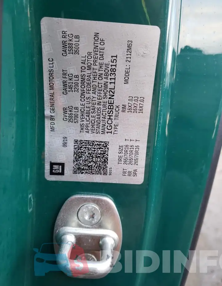 1GCHSBEN2L1138151 Photo# 12