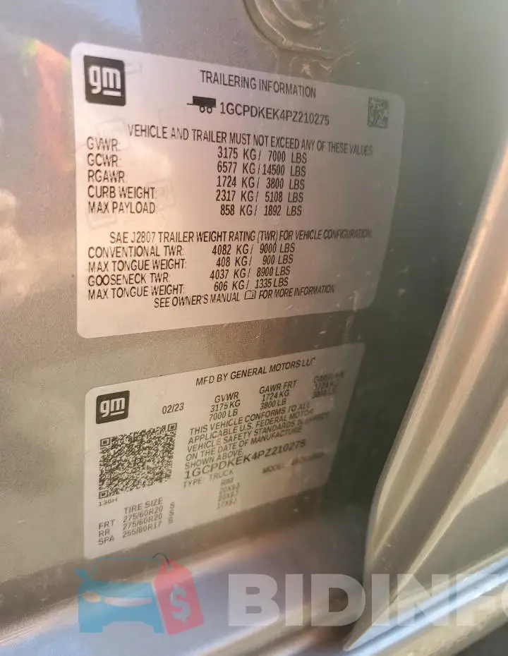 1GCPDKEK4PZ210275 Photo# 12