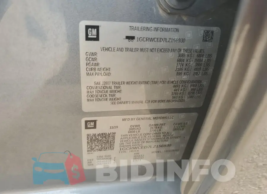1GCRWCED7LZ156930 Photo# 12