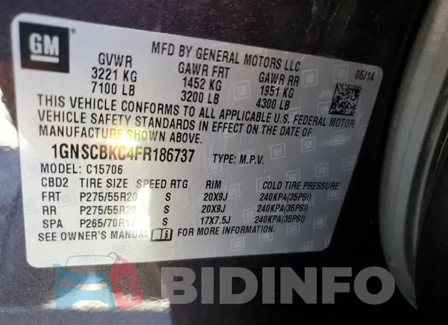 1GNSCBKC4FR186737 Photo# 13