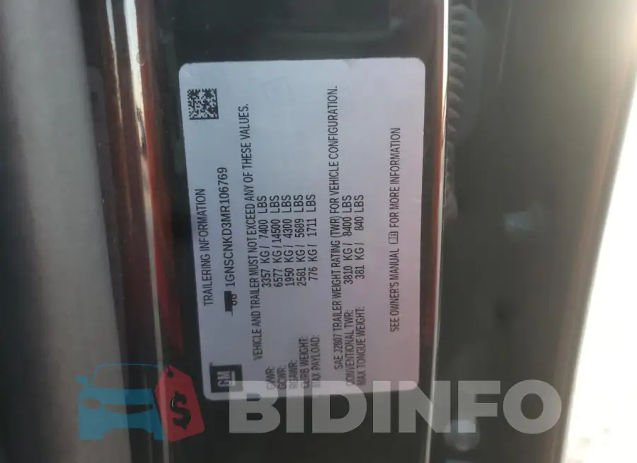 1GNSCNKD3MR106769 Photo# 13