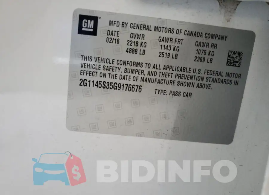 2G1145S35G9176676 Photo# 12
