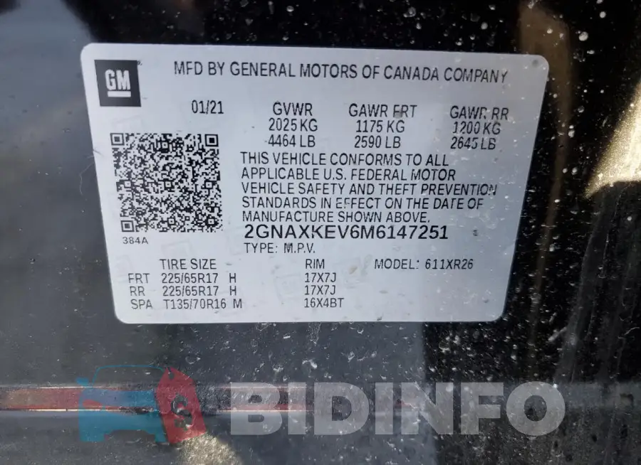 2GNAXKEV6M6147251 Photo# 13