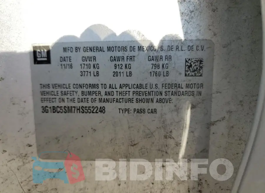 3G1BC5SM7HS552248 Photo# 12