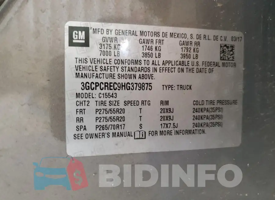 3GCPCREC9HG379875 Photo# 12
