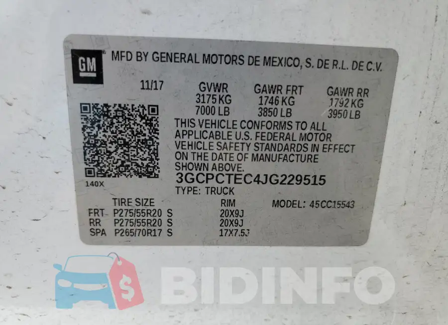 3GCPCTEC4JG229515 Photo# 12