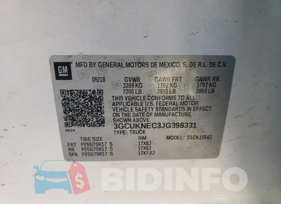 3GCUKNEC3JG398331 Photo# 12