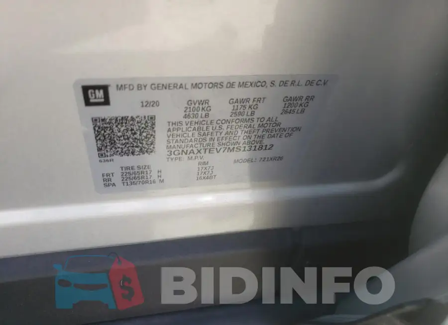 3GNAXTEV7MS131812 Photo# 13