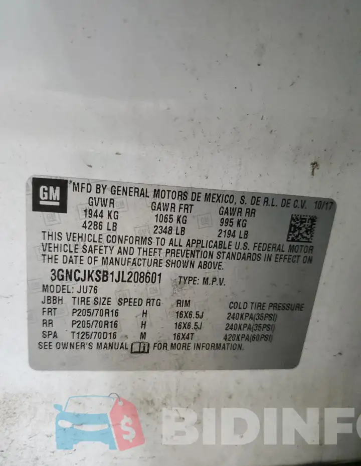 3GNCJKSB1JL208601 Photo# 13
