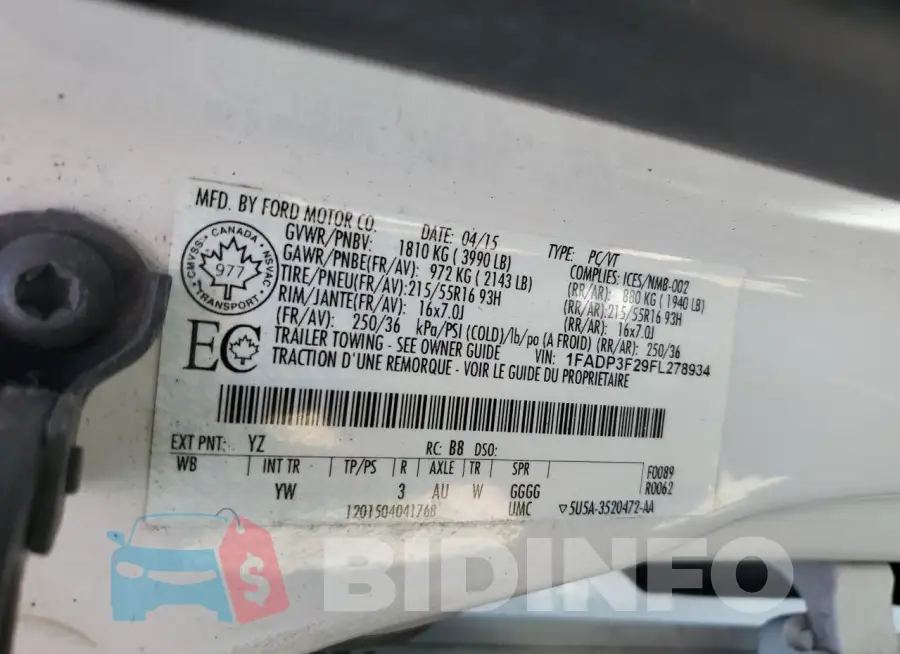 1FADP3F29FL278934 Photo# 13