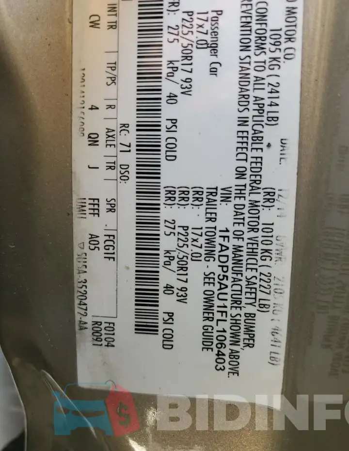 1FADP5AU1FL106403 Photo# 14