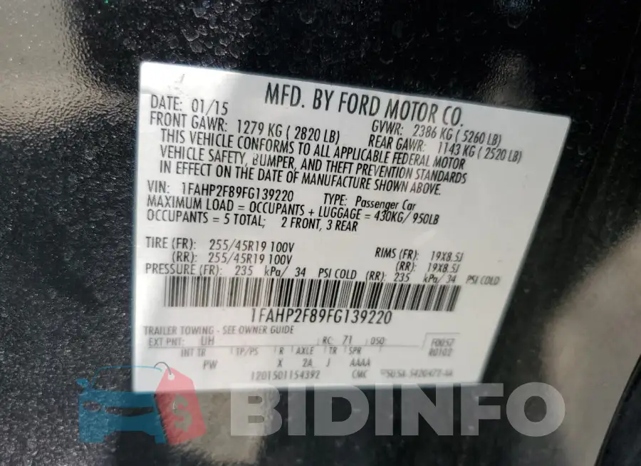1FAHP2F89FG139220 Photo# 13