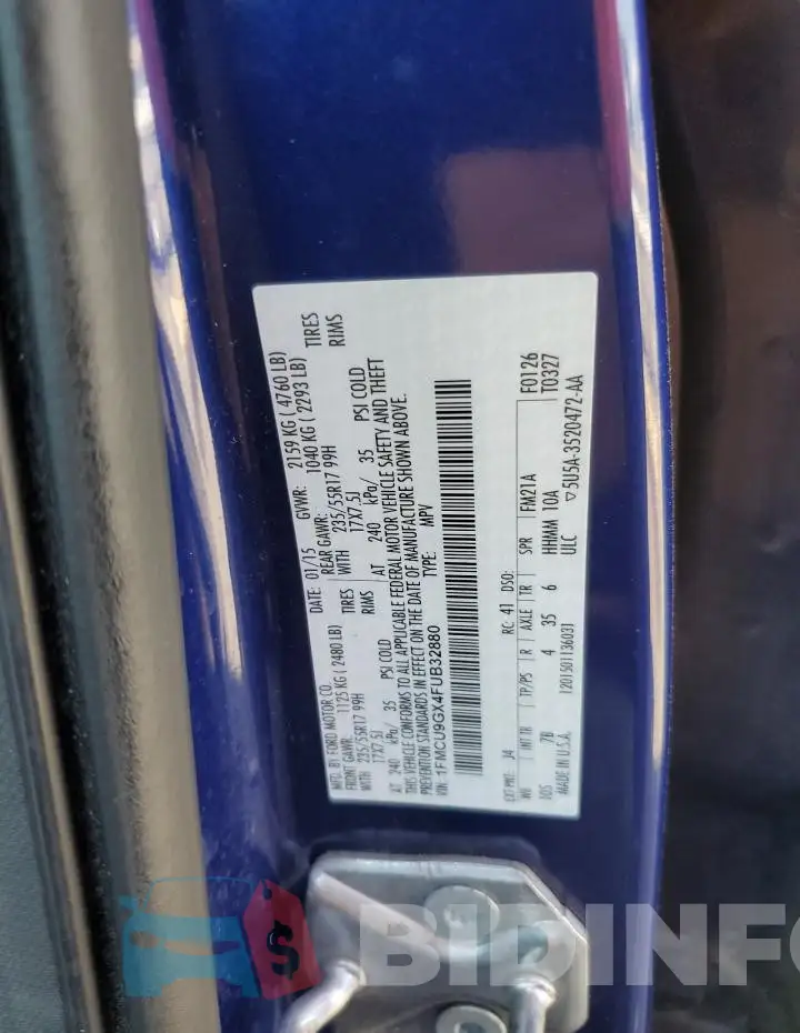 1FMCU9GX4FUB32880 Photo# 12