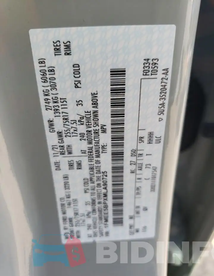 1FMEE5BPXMLA90725 Photo# 12