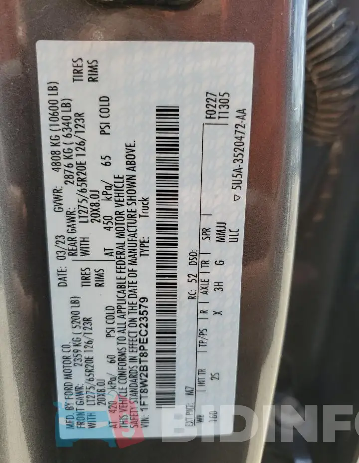 1FT8W2BT8PEC23579 Photo# 12