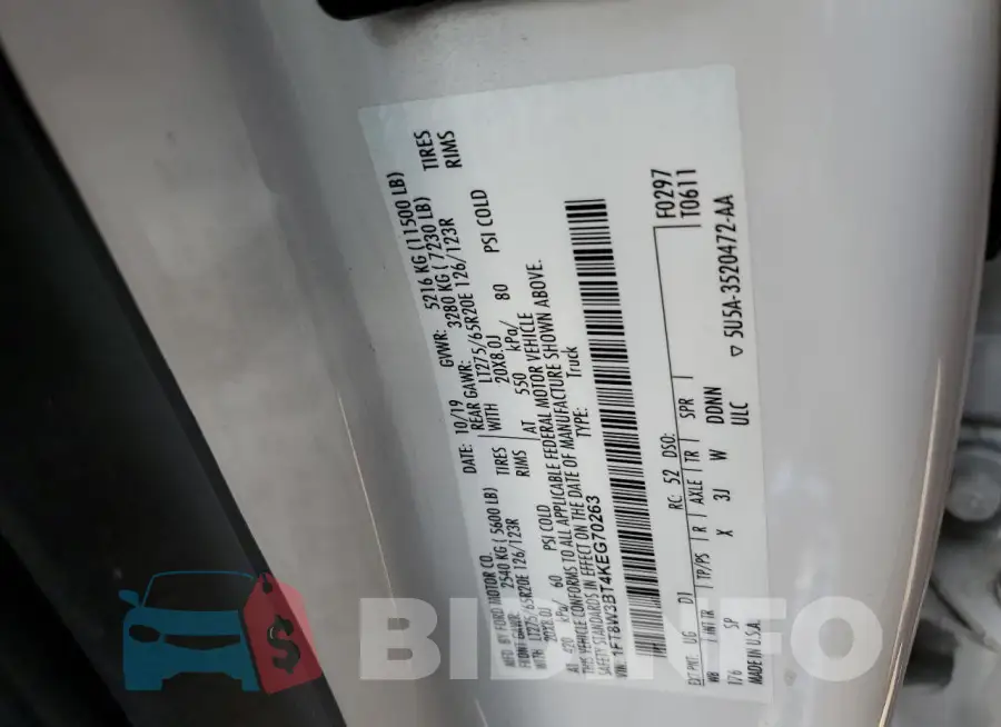 1FT8W3BT4KEG70263 Photo# 12