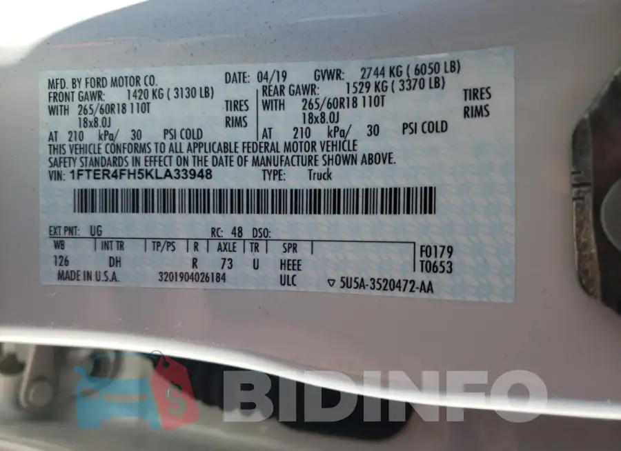 1FTER4FH5KLA33948 Photo# 12