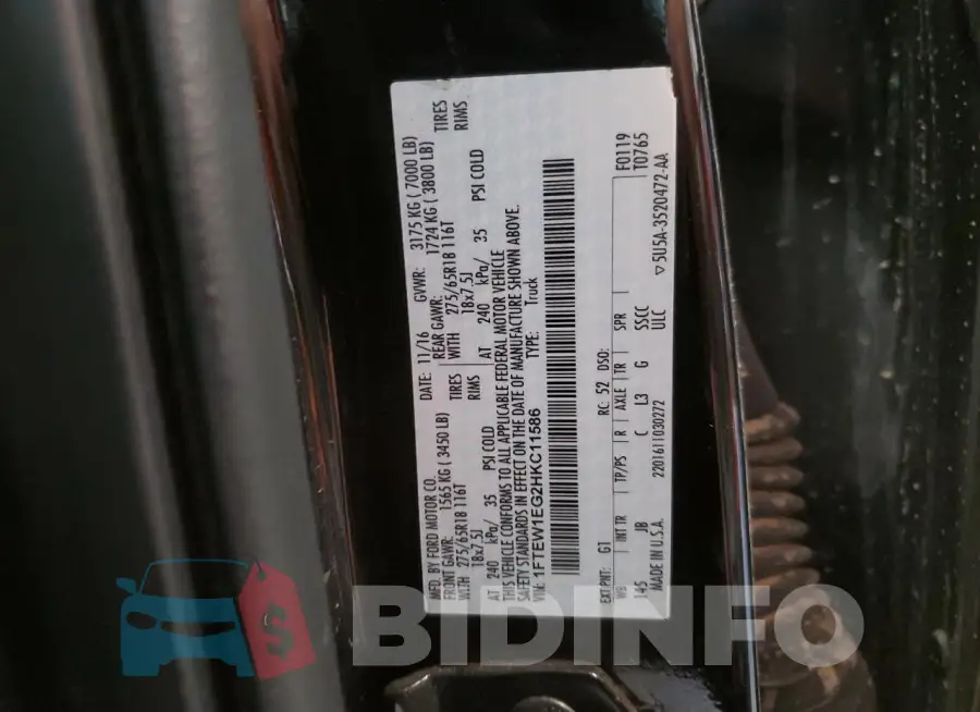 1FTEW1EG2HKC11586 Photo# 13