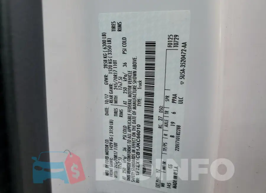 1FTEX1CB1JKC66010 Photo# 12
