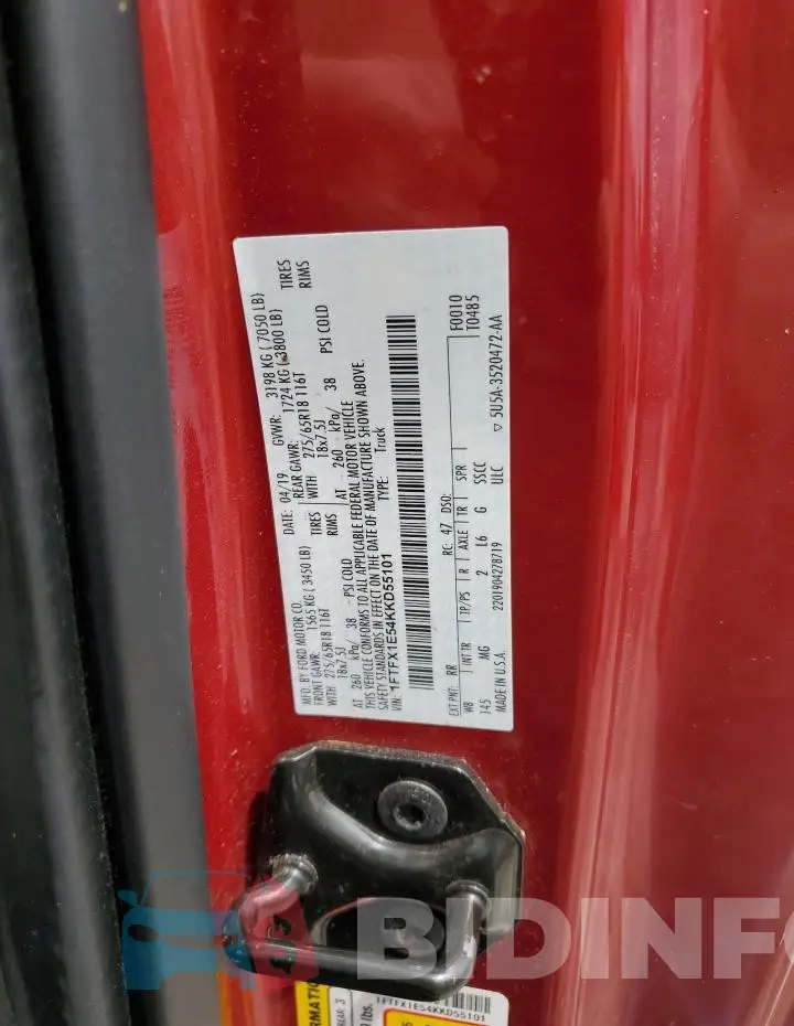 1FTFX1E54KKD55101 Photo# 12