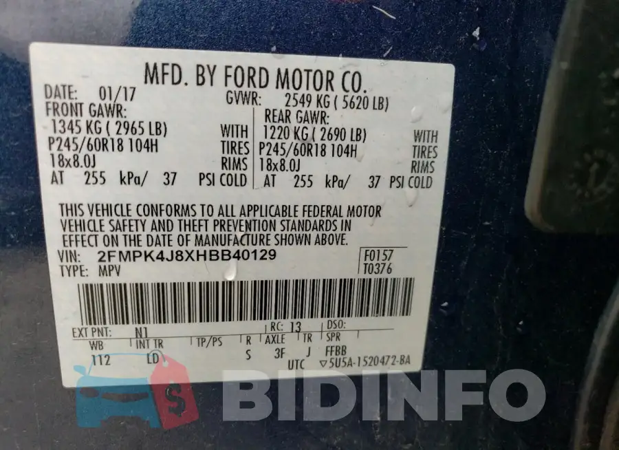2FMPK4J8XHBB40129 Photo# 12