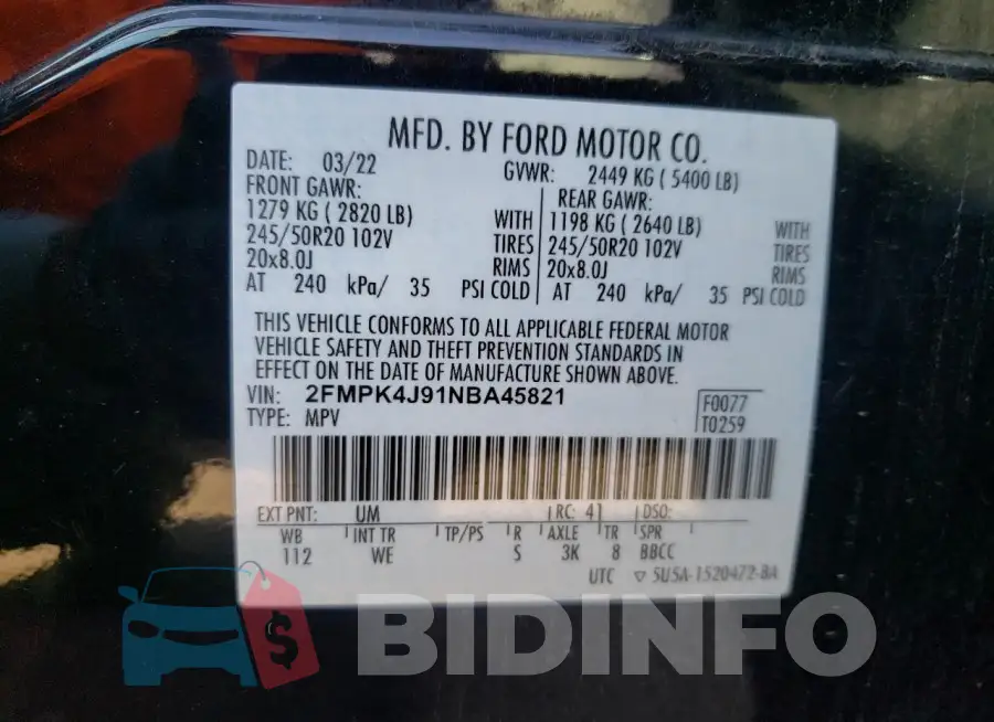 2FMPK4J91NBA45821 Photo# 12