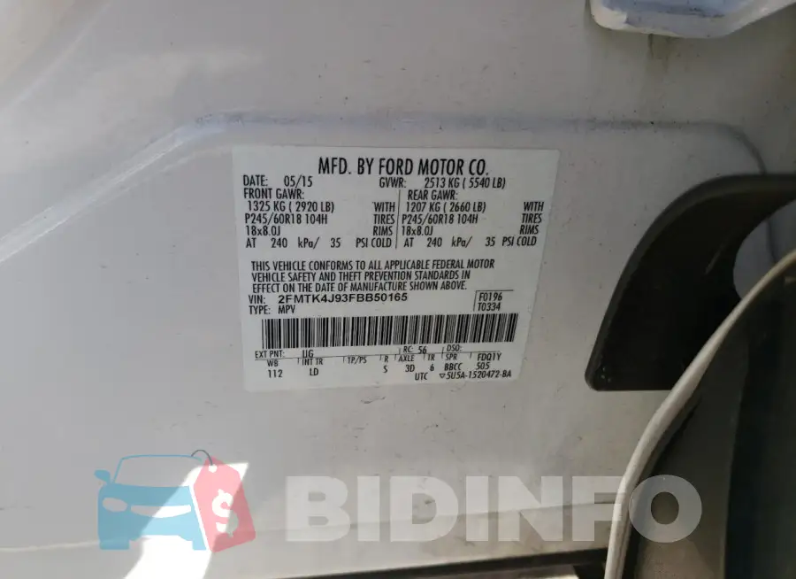2FMTK4J93FBB50165 Photo# 13