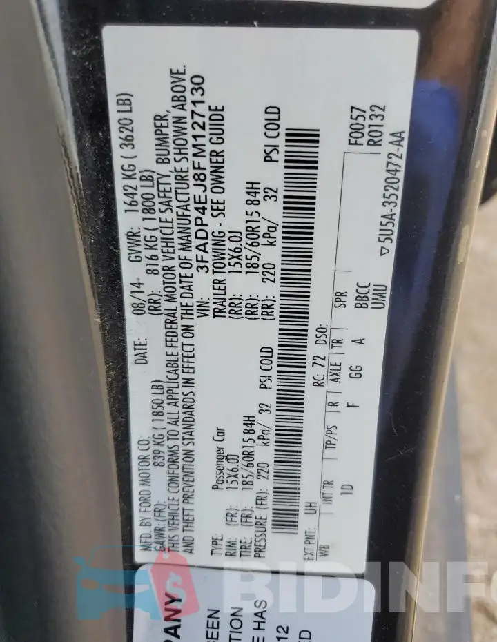 3FADP4EJ8FM127130 Photo# 12