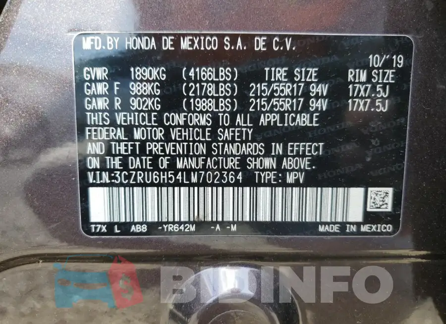 3CZRU6H54LM702364 Photo# 13