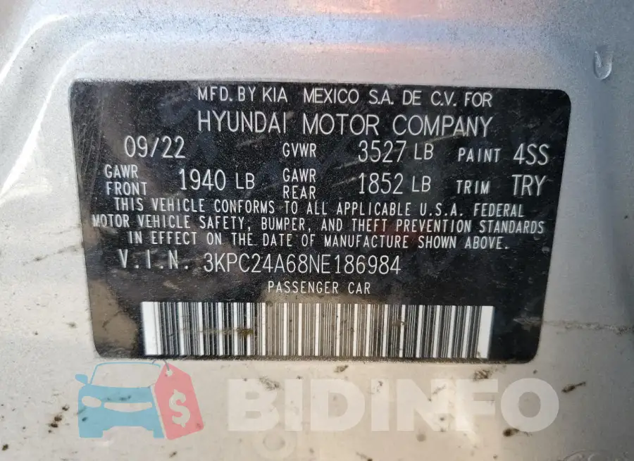 3KPC24A68NE186984 Photo# 12