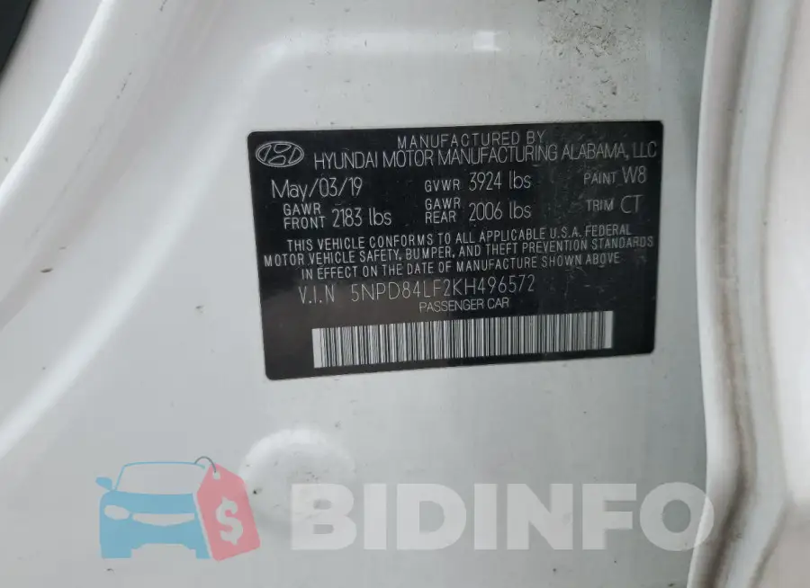 5NPD84LF2KH496572 Photo# 12