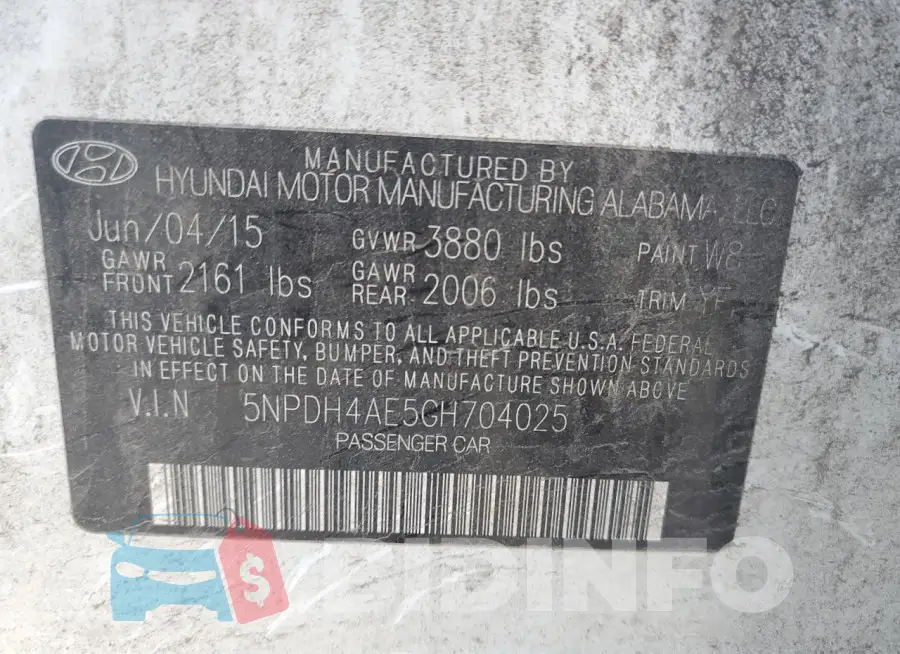 5NPDH4AE5GH704025 Photo# 12