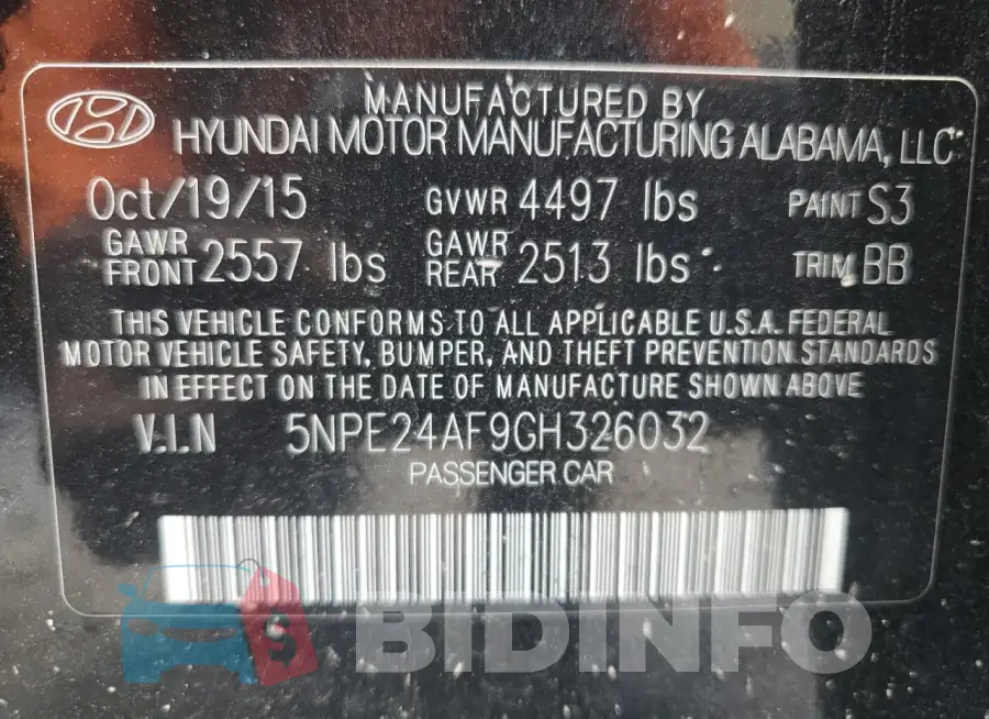 5NPE24AF9GH326032 Photo# 12