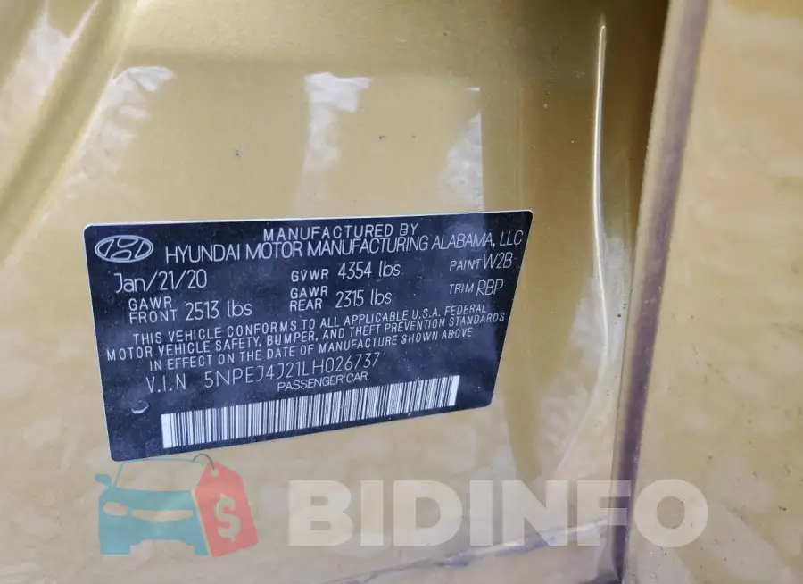 5NPEJ4J21LH026737 Photo# 13